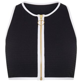 Seafolly Beach Bound Zip Front Tank Top Bikini-Top f&uuml;r Damen | schwarz