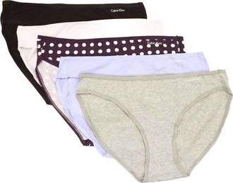 Calvin Klein Womens 5-Pack Cotton Form Bikini In Grey Heather Multi