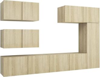 vidaXL Set de muebles salón TV 6 pzas madera ingeniería roble Sonoma vidaXL