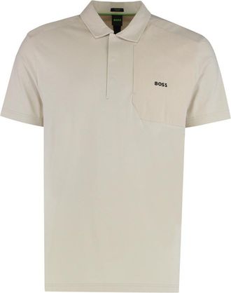 HUGO BOSS Beige Embroidered Logo Polo