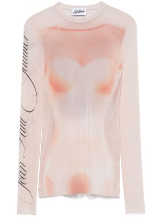 Jean Paul Gaultier silhouette-print T-shirt - unisex - Polyamide - S - Pink