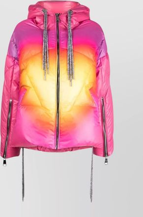 Khrisjoy drawstring hooded puffer jacket with flared hem