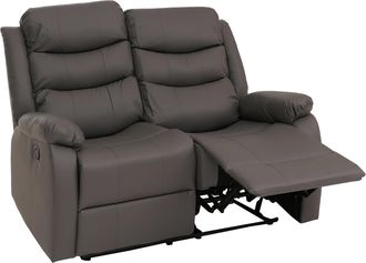 Hhg Poltrona Cinema 2 Posti Hhg 422, Sedia Relax Tv Con Braccioli, Funzione Reclinabile Ecopelle, Grigio