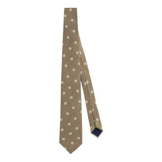 Oscar Jacobson Ties, male, Beige, Size: ONE SIZE Garza Patterned Silk Tie