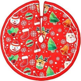 OEM Falda Roja Para &Aacute;rbol De Navidad, Cubierta Decorativa Para &Aacute;rbol De Navidad De 90 Cm, Tapete Para Decoraci&oacute;n De &Aacute;rbol De Navidad Para Fiestas Navide&ntilde;a