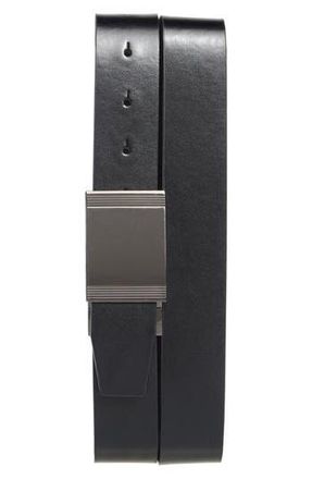 Steve Madden Plaque Reversible Leather Belt in Black/Brown at Nordstrom Rack, Size X-Large