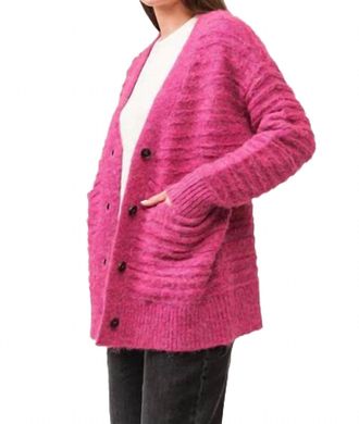 Dear John Denim Ivy Sweater Cardigan In Multi Pink