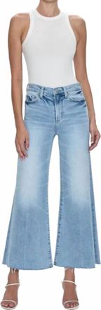 Pistola Denim Izzy Mid Rise Wide Leg Crop Jean In Strive Light Wash