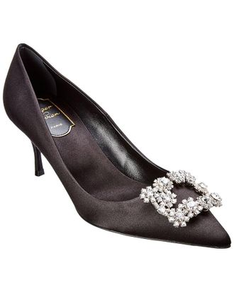 Roger Vivier Flower Strass Silk Pump
