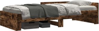 vidaXL Estructura De Cama Con Cabecero Roble Ahumado 80 X 200 Cm Vidaxl