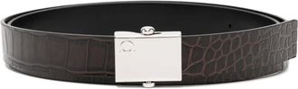 Ferragamo Cintura in pelle con stampa coccodrillo - Marrone