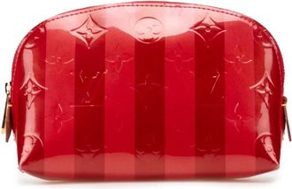 Louis Vuitton Trousse Rayures Cosmetic in pelle Vernis con monogramma 2011 - Rosso