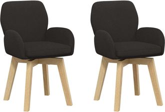 vidaXL Sillas De Comedor Giratorias 2 Uds. Boucl&eacute; Negro Vidaxl