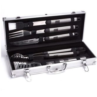 MSV Msv - Estuche Barbacoa Especial X 5 Art&iacute;culos Acero Inoxidable