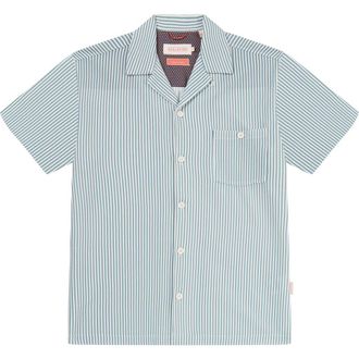 Sealskinz Stripe Jacquard Camp Shirt in Blue at Nordstrom Rack, Size Small