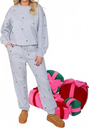 Gilli Ski Embroidered Sweat Set In Grey