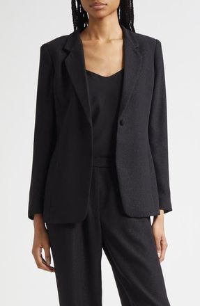 Emporio Armani One-Button Blazer in Solid Black at Nordstrom, Size 8 Us