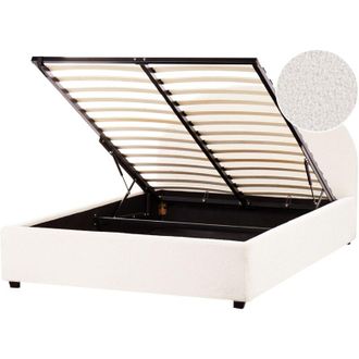 Beliani Letto matrimoniale contenitore minimalista bianco sporco 140 x 200 Vaucluse