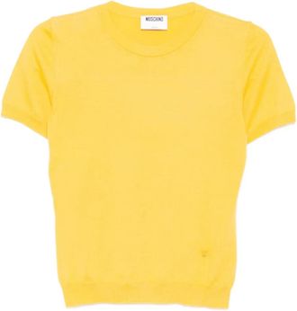 Moschino T-shirt con placca logo - Giallo