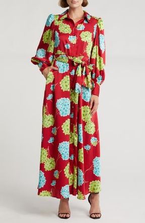By Design Rebel Twill Maxi Dress in Tossed Hydrangea at Nordstrom Rack, Size Medium