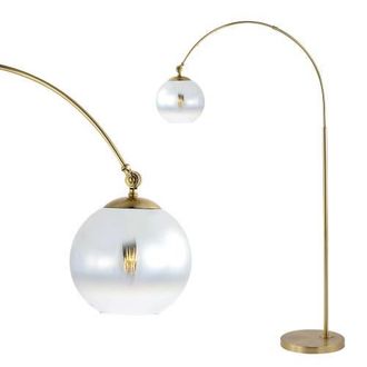 Jonathan Y Designs Nora 71 Coastal Vintage Iron LED Floor Lamp in Brass Gold at Nordstrom