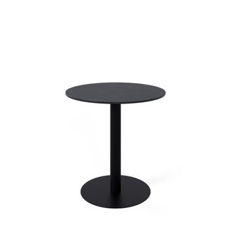 Koketto Home Mesa baja redonda tapa porcelanico negra y pata negra