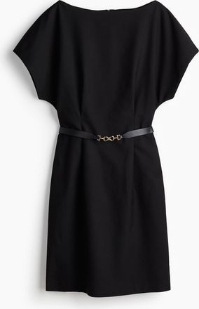H&M Kleid mit Gürtel - Schwarz