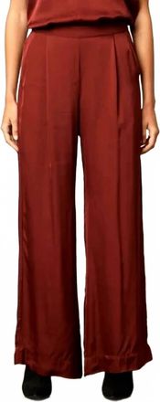 Velvet Womens Livi Satin Wide Leg Pants In Ruby