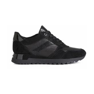Geox Dames Sneakers - Dames - Sneakers - Zwart - 40 EU - Leer - Schoenen