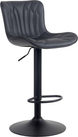 Clp Taburete de bar regulable y giratorio en Simil cuero Negro