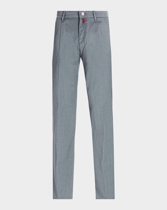 Kiton Men & apos;s Stretch-Cotton Straight-Leg Trousers