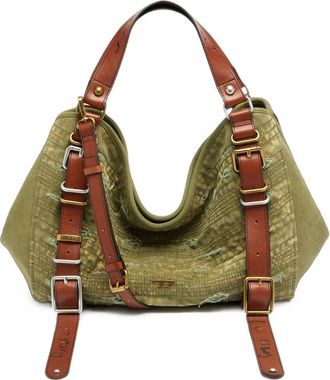 Diesel D-One-Medium Top-handle Bag In Distressed Canvas