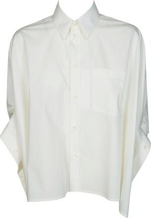 Maison Margiela White Cropped Boxy Wide Short Sleeve Shirt