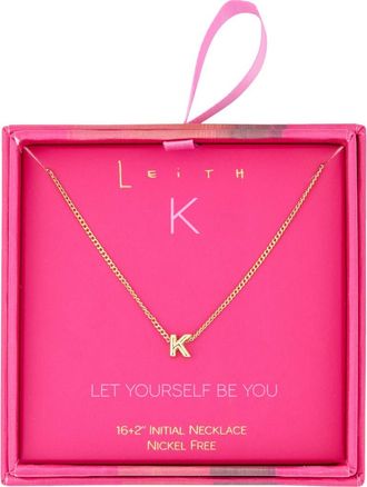 Leith Let Yourself Be You Bubble Initial Pendant Necklace in K- Gold at Nordstrom Rack