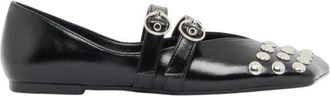 A|X Armani Exchange Ballerina Plat - Dames - Ballerinas - Zwart - 36 EU - Leer - Schoenen