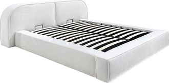 Vente-Unique Cama ba&uacute;l 160 x 200 cm - Terciopelo acanalado - Crema - LIRABA de Maison C&eacute;phy