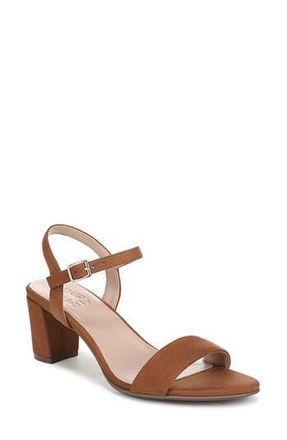 Naturalizer Bristol Ankle Strap Sandal - Wide Width Available in Dark Chestnut Brown Fabric at Nordstrom Rack, Size 8.5