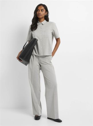 Contemporaine Womens Essential touch of wool pant Fit: Wide leg, mid rise