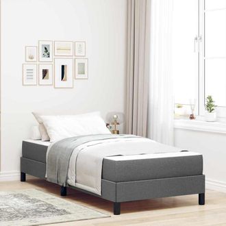 vidaXL Vidaxl - Letto A Molle Con Materasso Grigio Scuro 80 X 200 Cm Tessuto