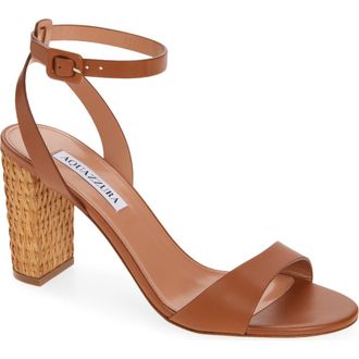 Aquazzura Sunseeker Ankle Strap Sandal in Tobacco at Nordstrom, Size 8.5Us
