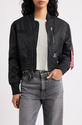 Alpha Industries L-2B Gen Crop Flight Jacket in Black at Nordstrom, Size X-Large