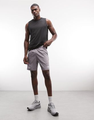 The North Face 24/7 - Pantaloncini colorblock grigi con logo-Grigio