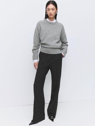 Mango Pullover maglia lana grigio medio vigor&eacute; - Donna - XS - MANGO