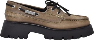 Alexander Wang Schoenen, Dames, Groen, 38 1/2 EU, Leer, Stringata Boat