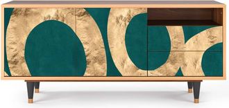 StoryZ Mueble de TV azul-verde 2 cajones y 2 puertas L 125 cm