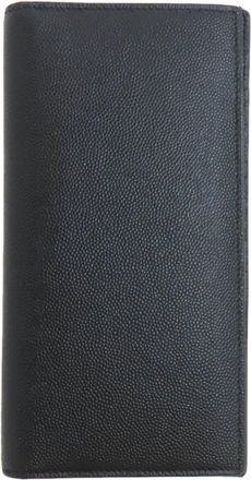 Saint Laurent Black Leather Long Wallet (Bi-Fold) (Pre-Owned)