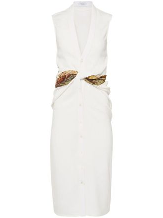Ferragamo twisted-belt midi dress - White