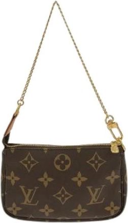 Louis Vuitton Pre-owned Mini Pochette Accessoires Monogram Pouch - Dames - Vintage Mini Tas - Bruin - ONE Size - Vintage
