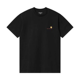 Carhartt Work in Progress Carhartt Wip, T-Shirts, male, Black, Size: XL S/S American Script T-Shirt