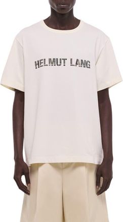 Helmut Lang Check Logo Graphic T-Shirt in Vintage White at Nordstrom, Size Xx-Large
